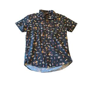 Disney Our Universe Mulan Short Sleeve Shirt  Black Cotton Size L